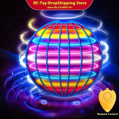 Cool LED Lit Spinning Ball Black Technology Toy Stress Relief, Ideal Christmas Gift Kids' Indoor Outdoor Fun Toy