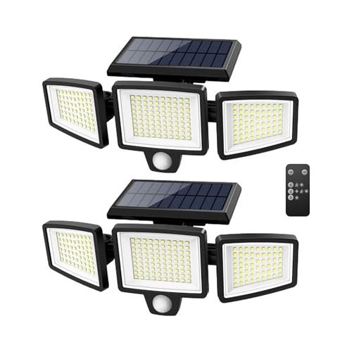 TWO 210LED Solar Wall Lamp Smart Sensor Powerful Outdoor LED Lighting IP44 Energy-Saving Solar Light for Home Courtyard Garden Road