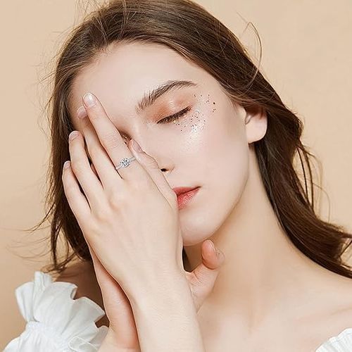 New Fashion Exquisite Promise Jewelry Eternal Love Adjustable Ring White CZ Wedding Heart Rings for Women Girls