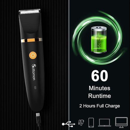 Scttomon Electric Groin Hair Trimmer Ball Trimmer for Men Body Razor Trimmer Under-The-Waist Groomer Nose Hair Trimmer Waterproof Wireless 3 in 1