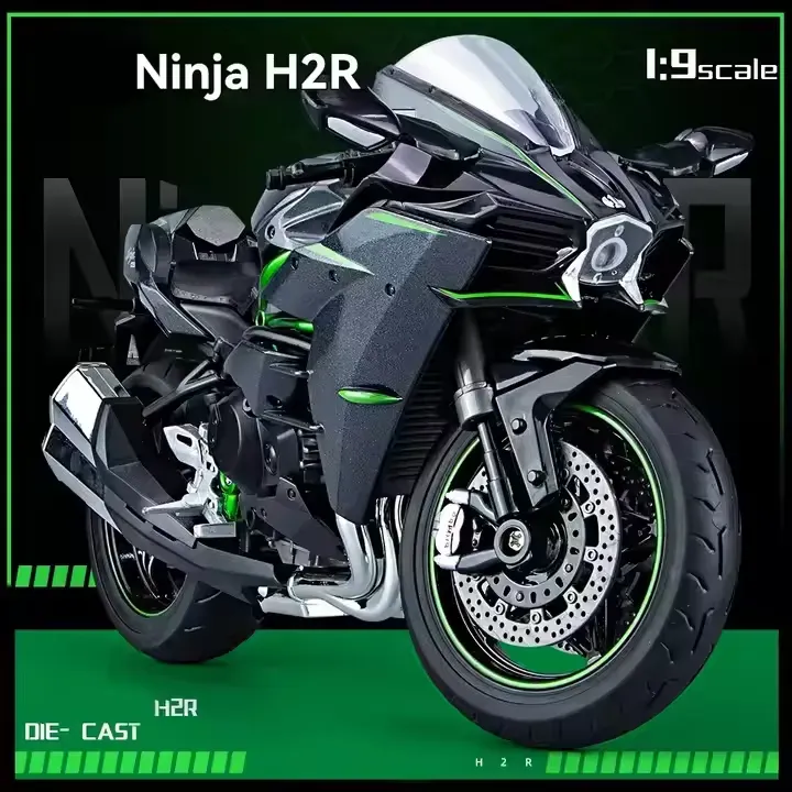 ⚡ Kawasaki Ninja H2R 1:9 Scale Model⚡ 🔧 Alloy Body | Light & Sound FX | Collector's Edition