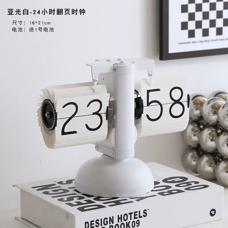 MROS Auto-Flip Clock⚖️ | Minimalist Libra-Inspired Decor⏳ | Silent Mechanical Desk Clock for Home & Gifts✨