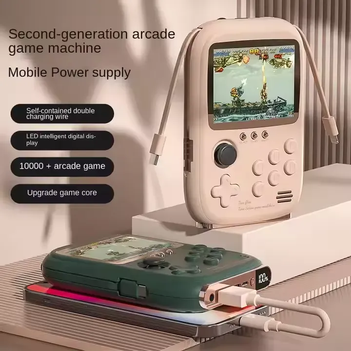 Retro Game Console 10000+ Games 🕹️ | 6000mAh Power Bank 🔋 | TV Output 📺 | Dual Player | Type-C & iOS Charging