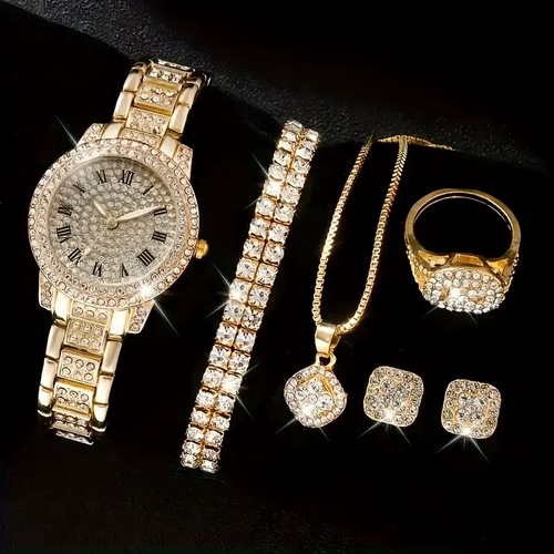 Women's Watch 2025 Fashion Watch Set Women's Quartz Hot Sale Luxury Moissanite Watch