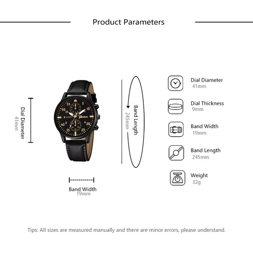 Men Sports Man Business Luxury Watches Set Leather Bracelet Men Quartz Wristwatch Casual Clock Fashion Jewelry Sets