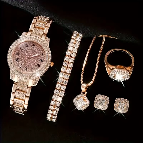 Women's Watch 2025 Fashion Watch Set Women's Quartz Hot Sale Luxury Moissanite Watch