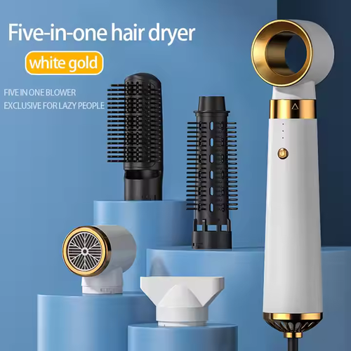 Newly designed 5-in-1 hot air brush hair dryer, high-speed one-step hair dryer, electric hair dryer, brush shaped doodling set
