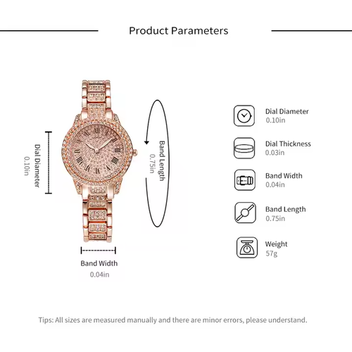 Women's Watch 2025 Fashion Watch Set Women's Quartz Hot Sale Luxury Moissanite Watch