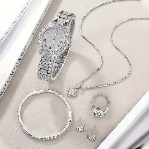 Women's Watch 2025 Fashion Watch Set Women's Quartz Hot Sale Luxury Moissanite Watch