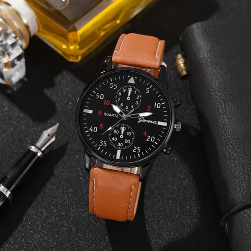 Men Sports Man Business Luxury Watches Set Leather Bracelet Men Quartz Wristwatch Casual Clock Fashion Jewelry Sets