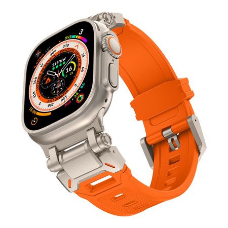 Rubber Band With Titanium Adapter For Apple Watch