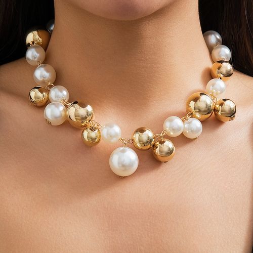 Women's Simulated Pearl Choker Necklace