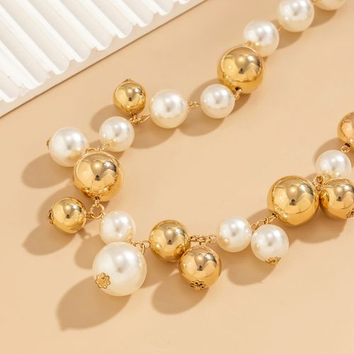 Women's Simulated Pearl Choker Necklace