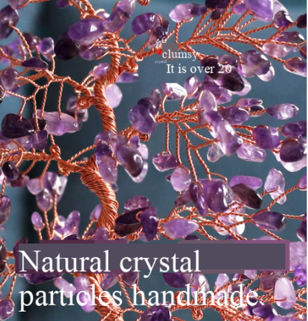 Natural Yellow-Purple Pink Amethyst Money Tree Sculpture, Shattered Amethyst Cluster Rough Stone Tree Home Decor Craft Art Piece