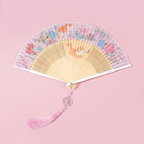 故宫文化萌猫如意折扇扇子古风中国风伴手礼送女友