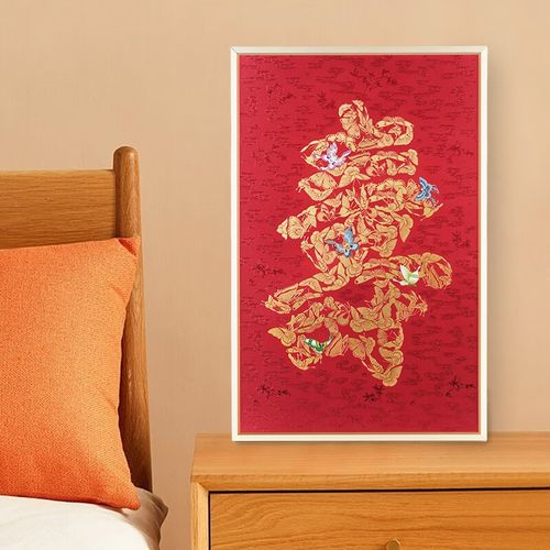 故宫文化 百蝶寿艺术挂画 装饰画寿字故宫博物院文创礼品