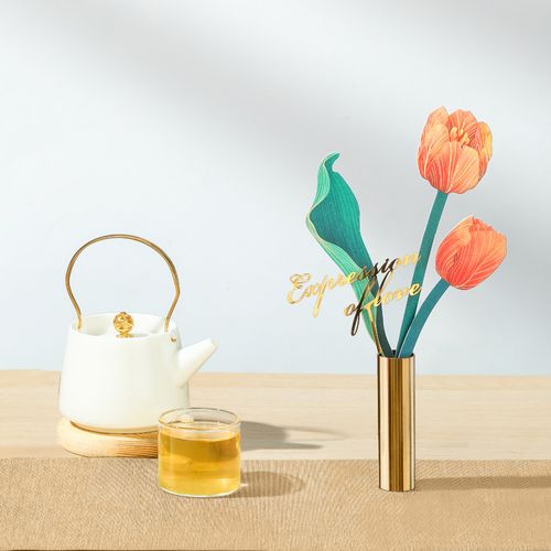 手心里 手心花道郁金香 花道插花创意金属桌面摆件扩香礼物饰品文创F