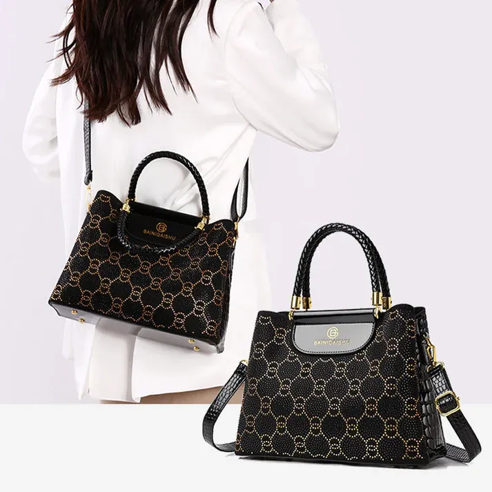 🔥Luxurious 3-compartment women's handbag with shoulder strap