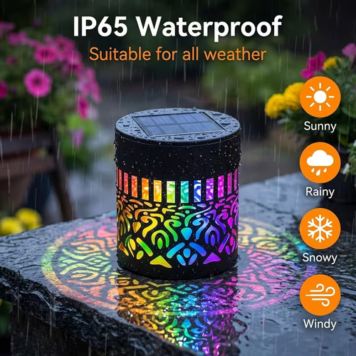 Solar Mandala Projection Fence Lights