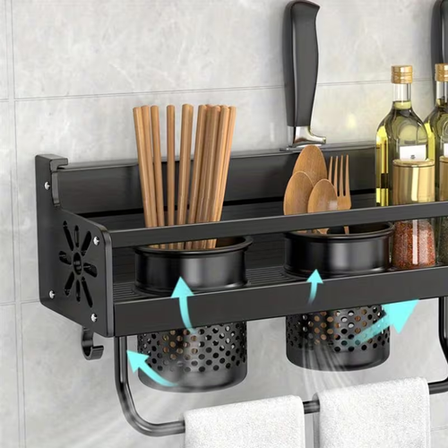 Multi-Functional Wall-Mounted Kitchen Storage Rack