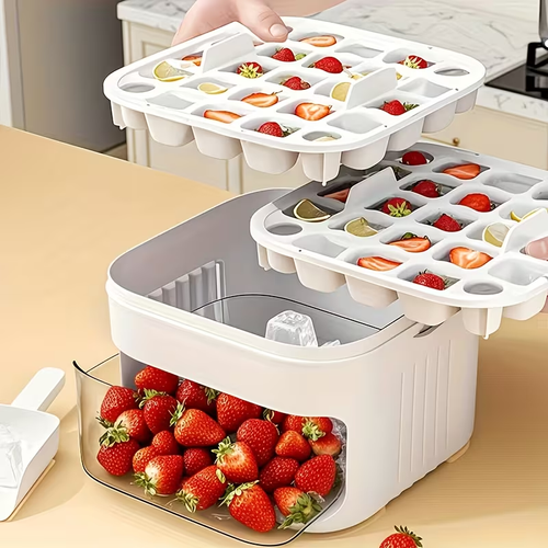 Press Cube of Ice Mold with Lid