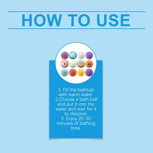 12pcs Cute Ocean Bath Bombs with Surprise Inside X12