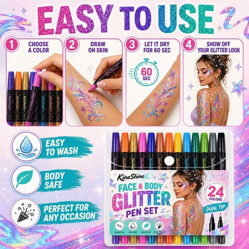 24-Color Double-Ended Glitter Color