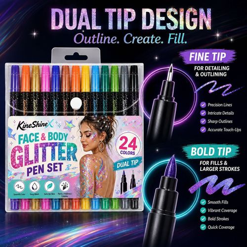 24-Color Double-Ended Glitter Color