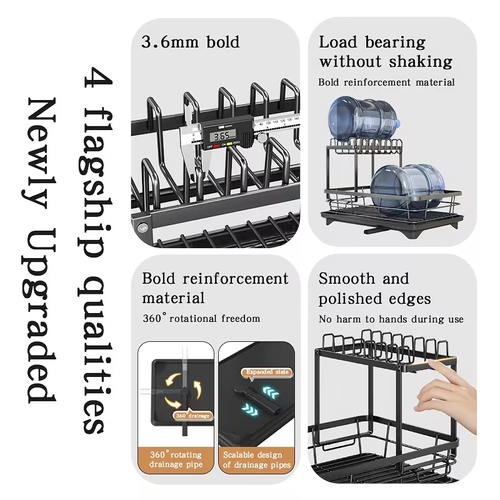2-Tier Metal Dish Drying Rack