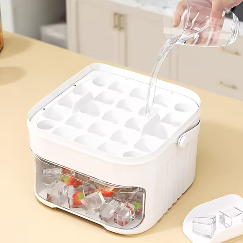 Press Cube of Ice Mold with Lid