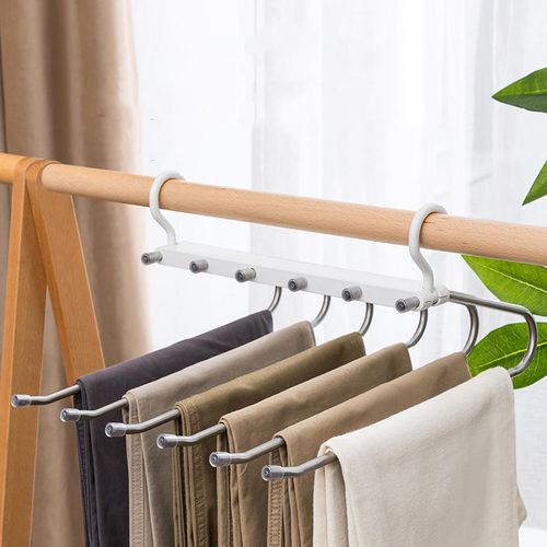 Pants Rack Folding Multifunctional Multi-Layer Pants Hanger Household Magic Seamless Pants Clip Wardrobe Storage Hanger