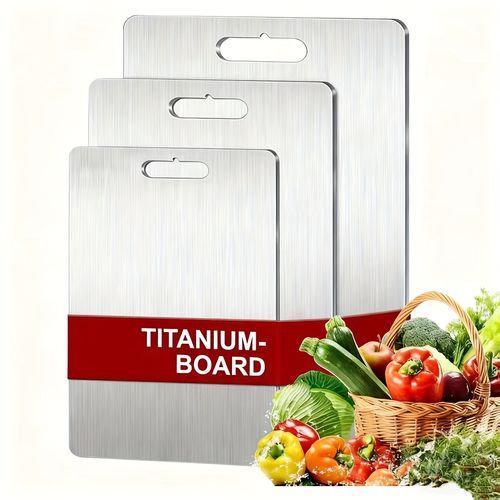 3 PCS Titanium Cutting Boards for Kitchen,Original 100% pure titanium cutting board