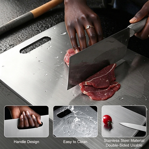 Titanium Cutting Board, Stainless Steel Chopping Board for Kitchen, Meat & Vegetables 34*23cm
