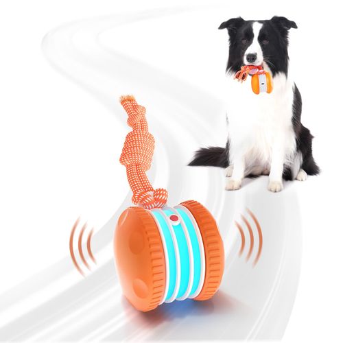 Interactive Dog Ball, Automatic Moving Dog Ball Toy with Rope