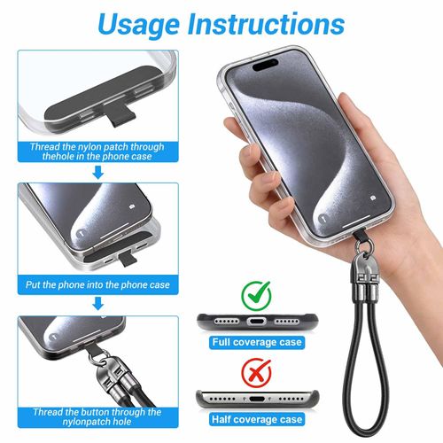 2-in-1 USB-C Phone Wrist Lanyard Cable