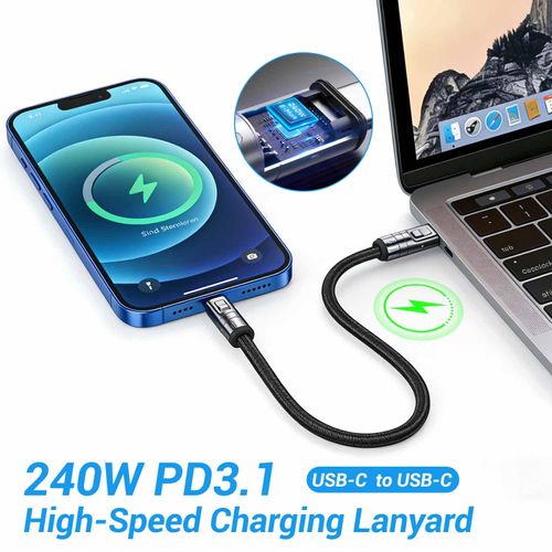 2-in-1 USB-C Phone Wrist Lanyard Cable