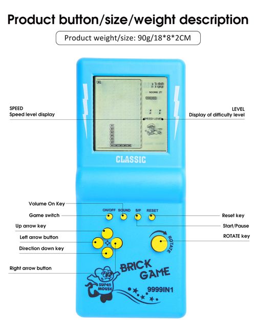 Retro Handheld Brick Game Console