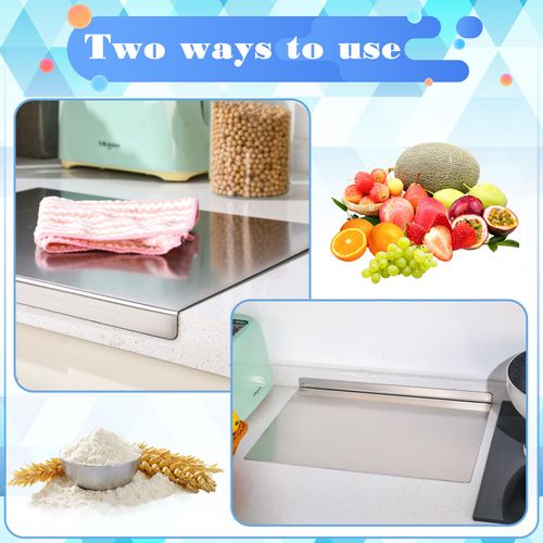 Stainless Steel Cutting Board with Lip, Metal Chopping Board for Kitchen