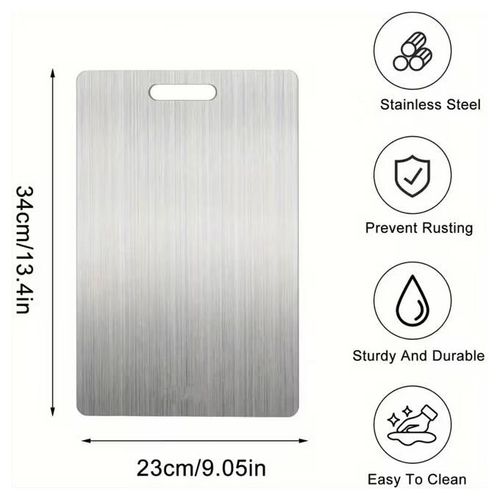 Titanium Cutting Board, Stainless Steel Chopping Board for Kitchen, Meat & Vegetables 34*23cm