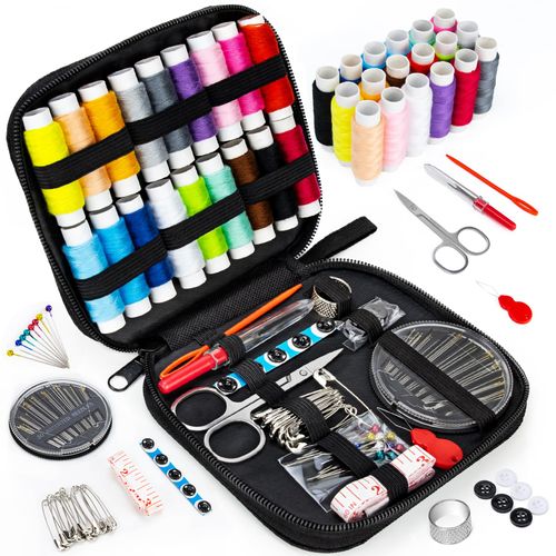 Sewing Kit Basic for Adults, 87 Pcs Sewing Kit with Needle and Thread, Sewing Supplies,Portable Travel Sewing Kit