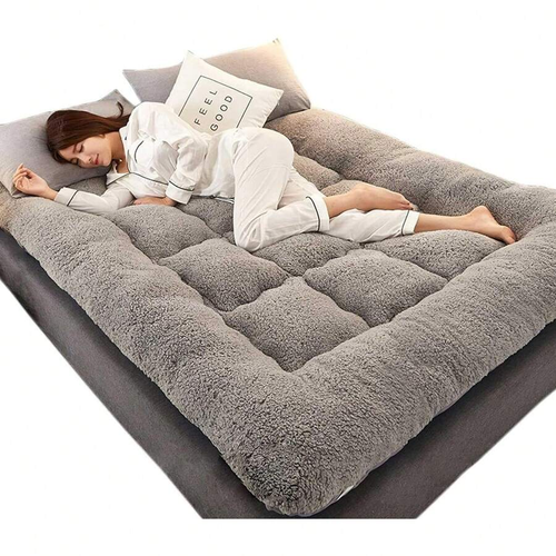 Japanese Futon Mattress, Extra Thick Fluffy Floor Futon Mattress, Super Soft Shaggy Roll Up Sleeping Pads, Portable Sleeping Mat, Sofa Mattress, Guest Bed