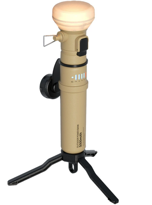 Camping lantern with large-capacity power bank, portable outdoor camping tent retro multifunctional long-lasting lighting