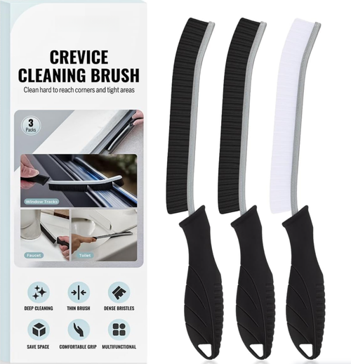 2025 New Design PP Material Brush Cleaning Crevice Gap White & Black Plush Bristle Made of High Quality Material