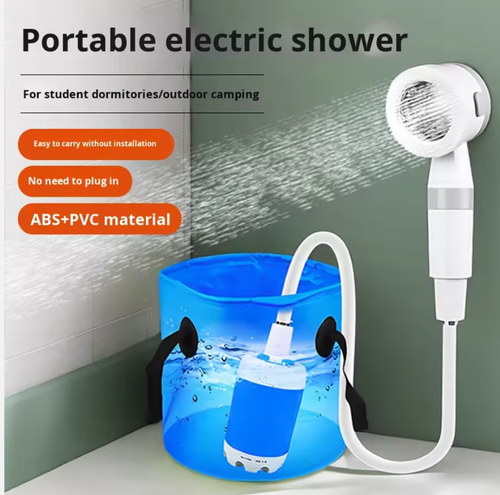 Brand New Upgraded Outdoor Shower Mobile Bath Device Dorm Camping Portable Pressurized Shower Head Set