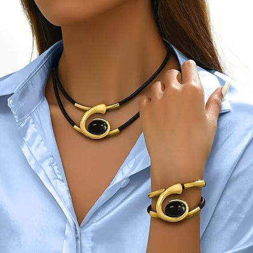 💥📿📿Acrylic Gemstone Jewelry Set Women's Necklace Bracelet💃