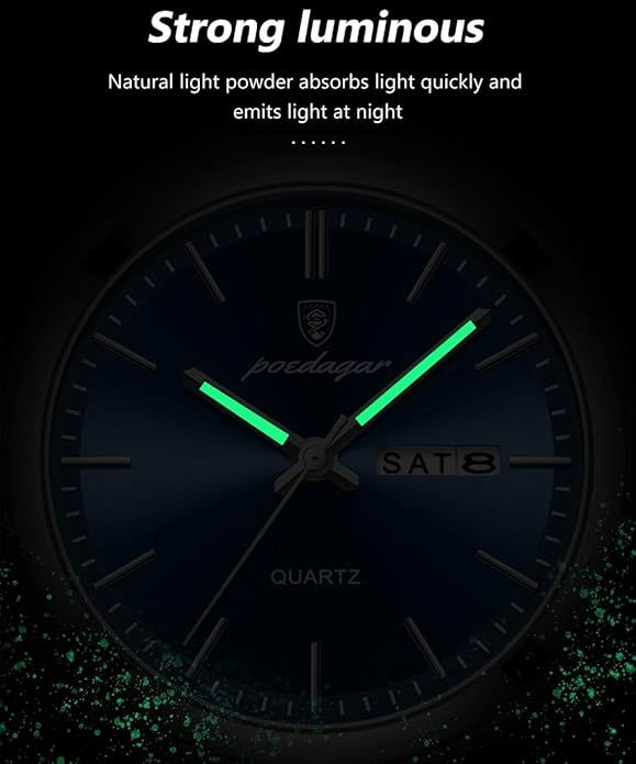 🔥Men's Casual Business Round Dial Analog Quartz Watch (Green Dial)