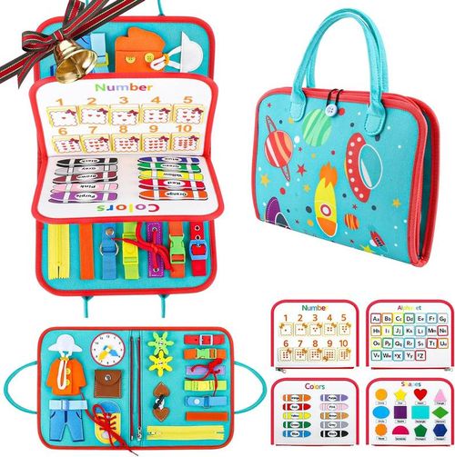 🔥Busy Board Montessori Toys for Boys & Girls Birthday Gifts,Early Educational Game Travel Toys, Preschool Activities for Learning Fine Motor Skil