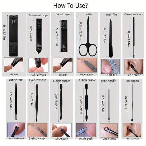 Portable Nail Clipper Set, Lightweight Stainless Steel Nail Clipper Kit, Professional Manicure & Pedicure Tool Set