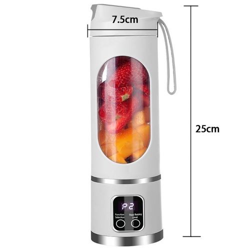 🔥Portable Personal Blender, Usb Rechargeable Blender with Led Display for Smoothies and Liquid Diets, Blender Set, Small Juicer Blender, Home Kitchen Appliance, Portable Juicer Machines (White)