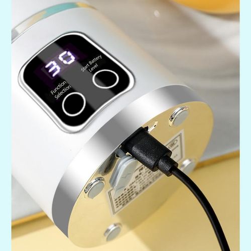 🔥Portable Personal Blender, Usb Rechargeable Blender with Led Display for Smoothies and Liquid Diets, Blender Set, Small Juicer Blender, Home Kitchen Appliance, Portable Juicer Machines (White)